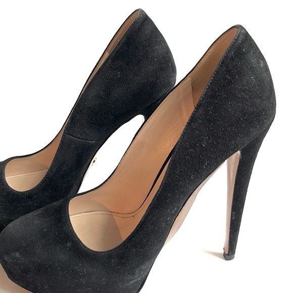 Prada Nero Camoscio Basic Platform Pumps - Picture 7 of 10